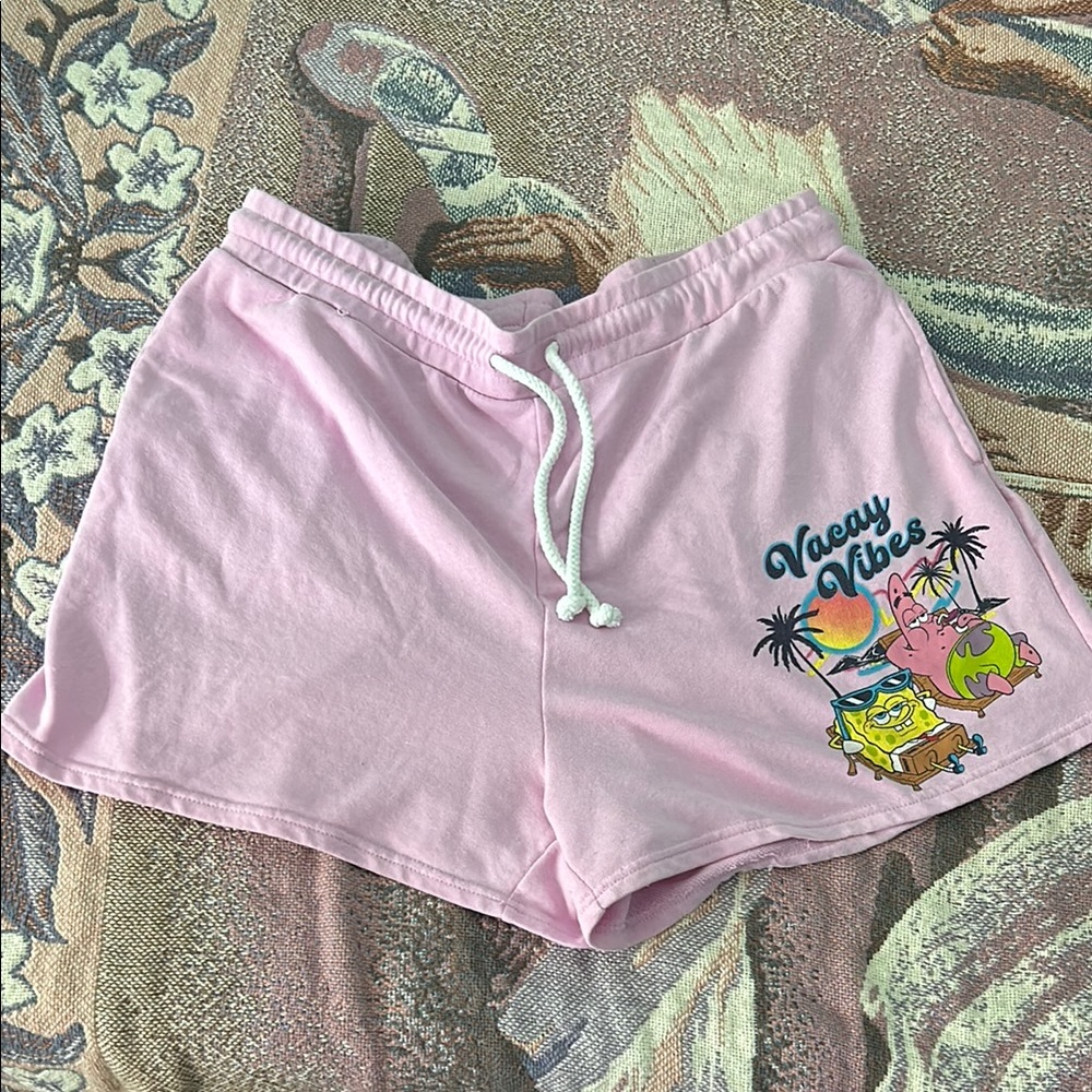 Vintage SpongeBob Squarepants Plus Size Pink Shorts